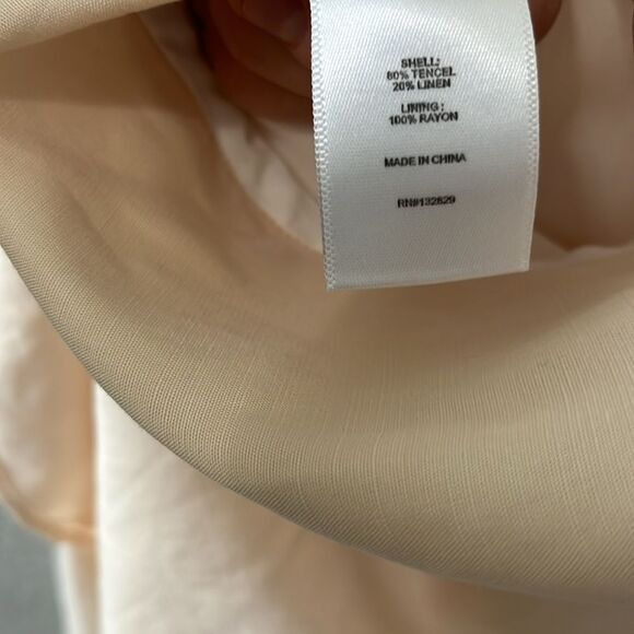 LPA (NWT) Light Pink Cross Back Tencil Linen Blend Mini Wrap Dress, Size M - Picture 9 of 10